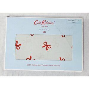 Cath Kidston London 2 Ruby Sage Christmas Bow 2 Standard Pillowcases